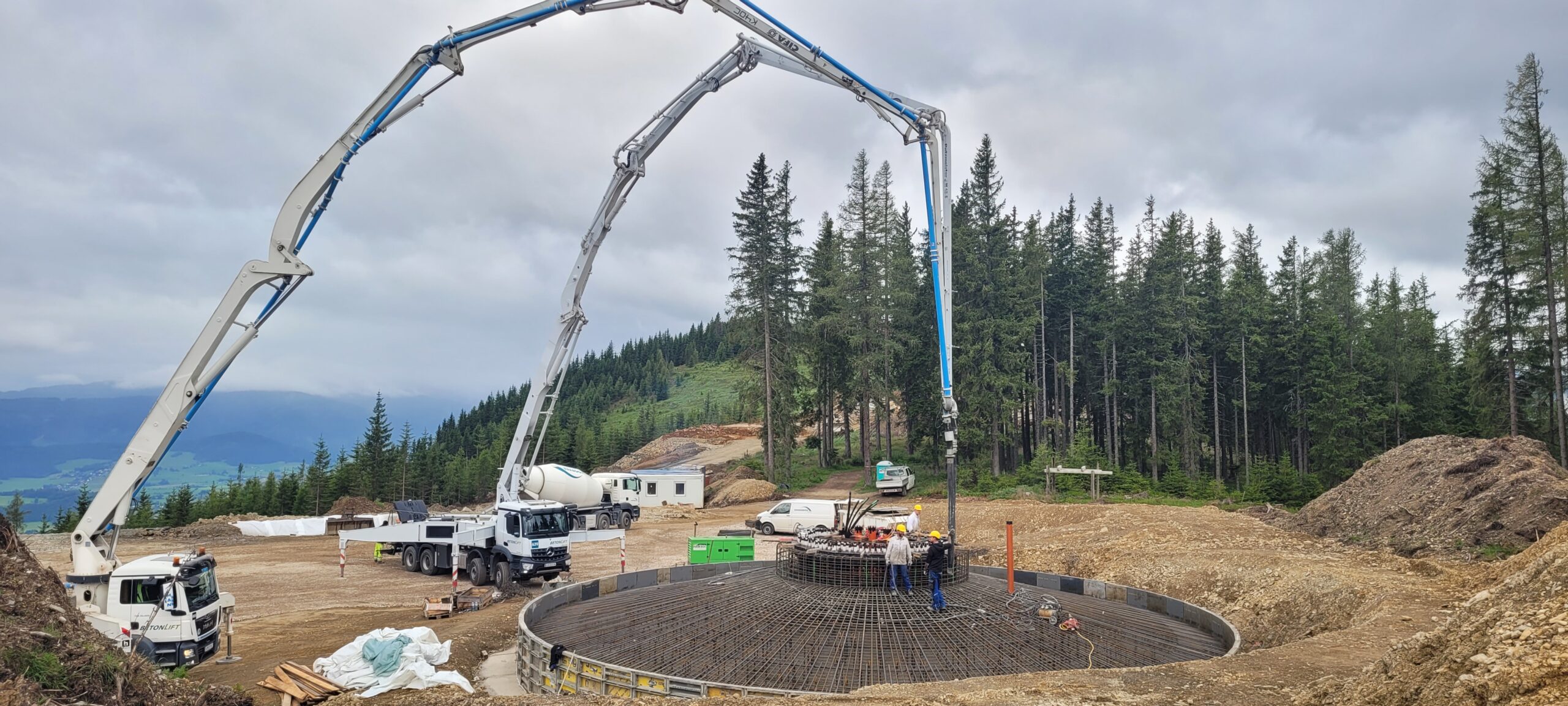 Fundamenterstellung für Windpark Silbersberg